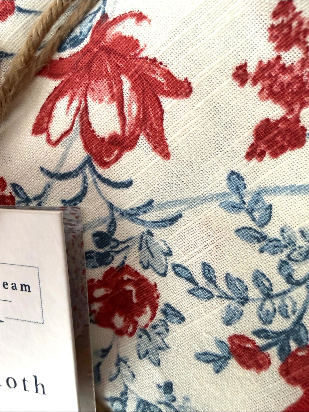 Floral Cotton Tablecloth - Red & Blue Americana - Picture 6 of 7